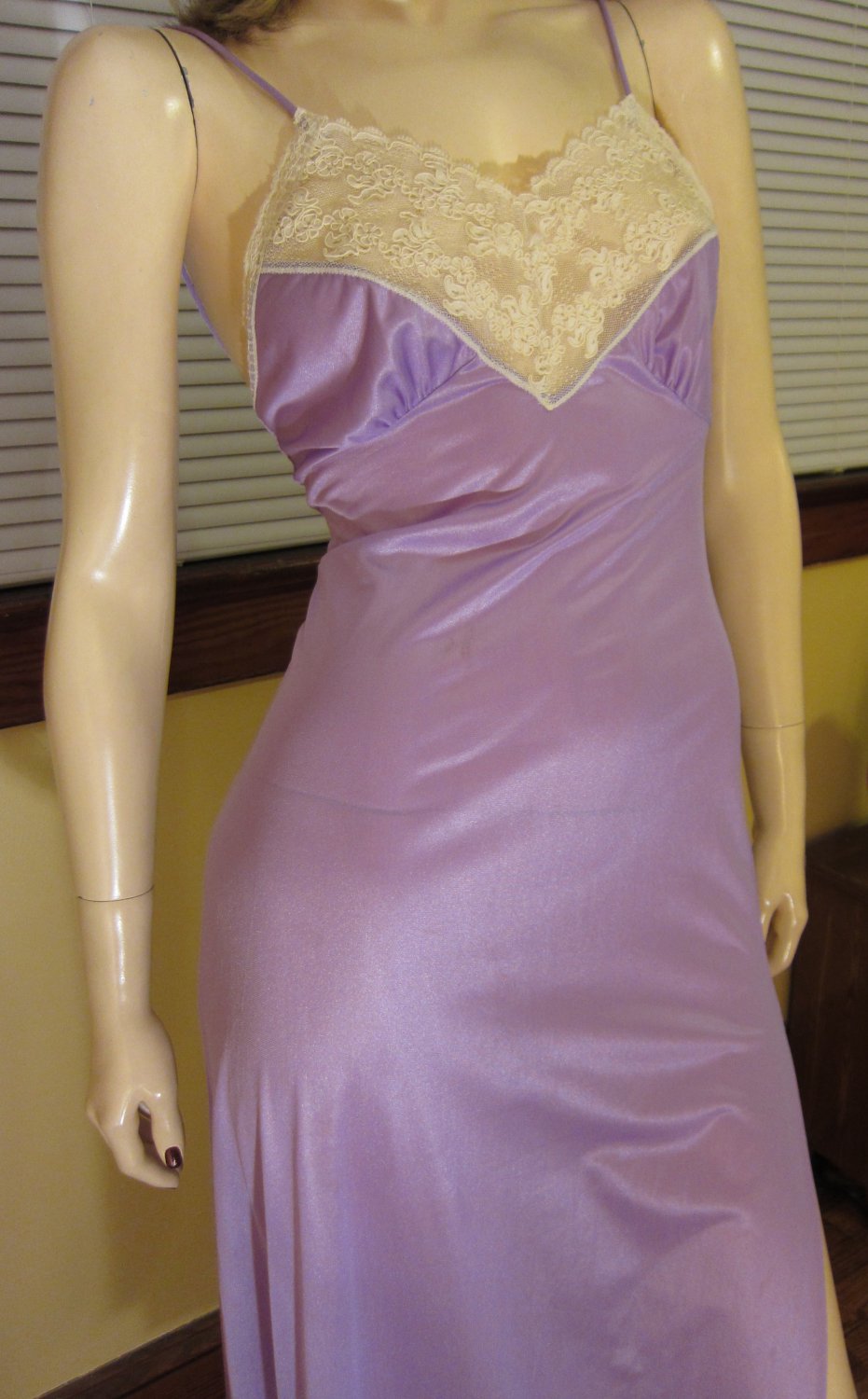 Vintage Vixen Shimmery Lilac Sexy Glam Nylon Nightgown Val Mode Petite XS