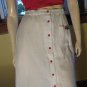 70s SEARS Flirty Flower Buttons Strawberry Embroidered Fruity Rockabilly Aline Skirt S.