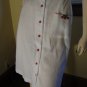 70s SEARS Flirty Flower Buttons Strawberry Embroidered Fruity Rockabilly Aline Skirt S.