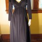 Vintage 70s Deep V Sexy Wicked  Witch Gothic Bride Black Maxi Dress M.