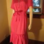 Roaring 20s Flapper Girl Style Rosey Pink Ruffle Hem Dress M/L vintage 70s 80s glam