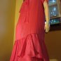 Roaring 20s Flapper Girl Style Rosey Pink Ruffle Hem Dress M/L vintage 70s 80s glam