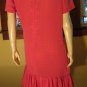Roaring 20s Flapper Girl Style Rosey Pink Ruffle Hem Dress M/L vintage 70s 80s glam
