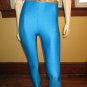 ULTIMATE DISCO DIVA vintage 80s ELECTRIC BLUE Skinny SPANDEX Pants Leggings skin tight glam L.