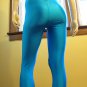 ULTIMATE DISCO DIVA vintage 80s ELECTRIC BLUE Skinny SPANDEX Pants Leggings skin tight glam L.