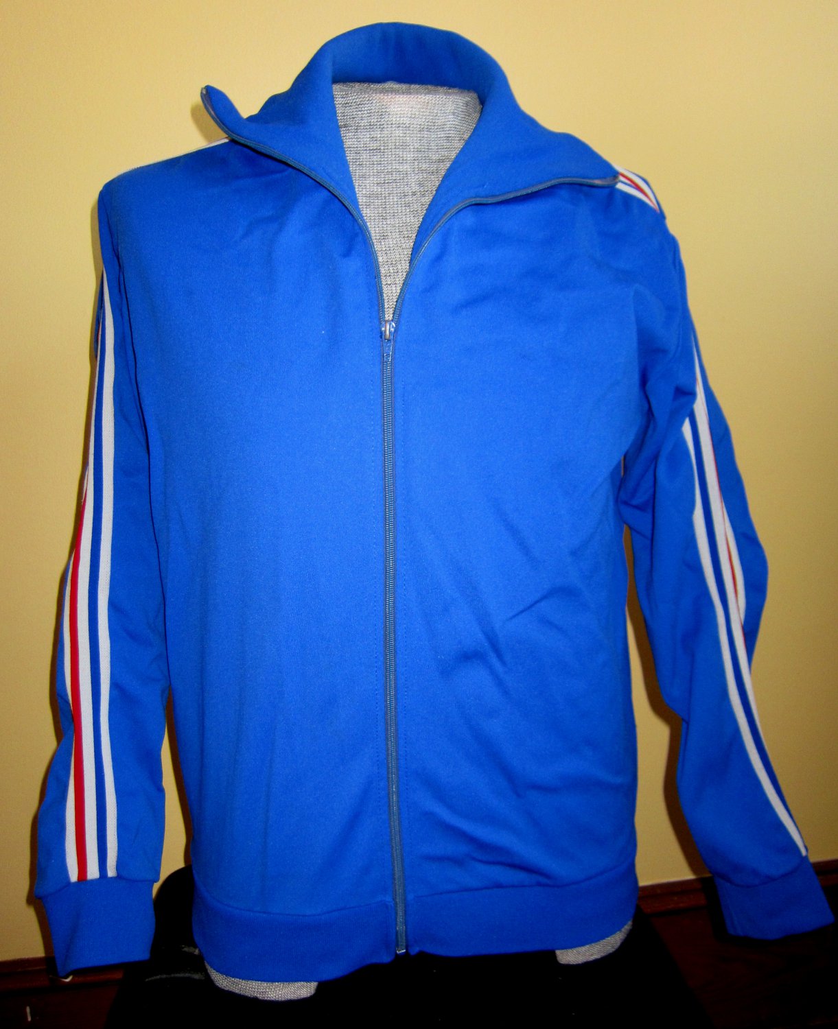 RARE VTG 80s OLD SKOOL Blue Stripes ADIDAS Ventex Athletic Jogging ...