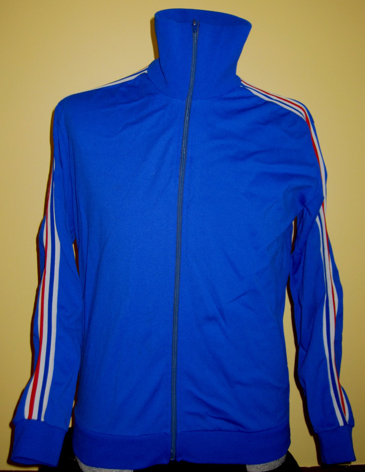 RARE VTG 80s OLD SKOOL Blue Stripes ADIDAS Ventex Athletic Jogging ...