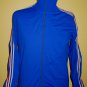 RARE VTG 80s OLD SKOOL Blue Stripes ADIDAS Ventex Athletic Jogging Tracksuit Jacket Made In FRANCE M