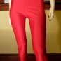 Ultimate Disco Diva Vintage 80s Lipstick Red Skinny Spandex Pants Leggings skin tight glam XL