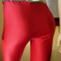 Ultimate Disco Diva Vintage 80s Lipstick Red Skinny Spandex Pants Leggings skin tight glam XL