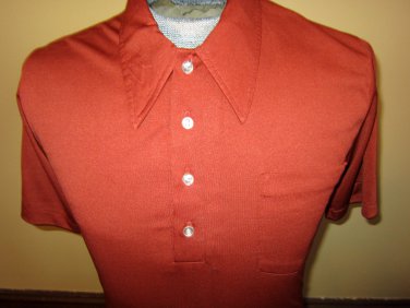 Suave 70s Polyester Pocket Pullover Mens Shirt M vintage disco