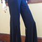 90s does 70s Black Retro Low Rise Hip Hugger Sheer Chiffon Bell Bottom Party Pants L