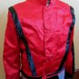 RARE Michael Jackson Style Ruby Red Satin Designer Sergio Valente Mens Disco Jacket VTG 70s 80s XL