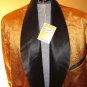 Vintage 50s 60s Gold Brocade & Black Satin Mens Smoking Jacket Lounge Robe Playboy Swinger NWT M
