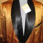 Vintage 50s 60s Gold Brocade & Black Satin Mens Smoking Jacket Lounge Robe Playboy Swinger NWT M