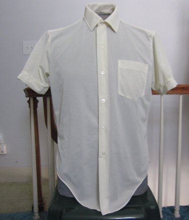 Simply Suave Mens Nylon Tricot Pastel Yellow Buttondown Shirt