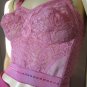 Vintage 50s Bombshell Magic Loop Bra by Snug-fit PINK Sheer Lace Longline Bullet Bra OOAK Sz 36 C