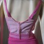 Vintage 50s Bombshell Magic Loop Bra by Snug-fit PINK Sheer Lace Longline Bullet Bra OOAK Sz 36 C