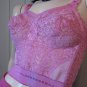 Vintage 50s Bombshell Magic Loop Bra by Snug-fit PINK Sheer Lace Longline Bullet Bra OOAK Sz 36 C