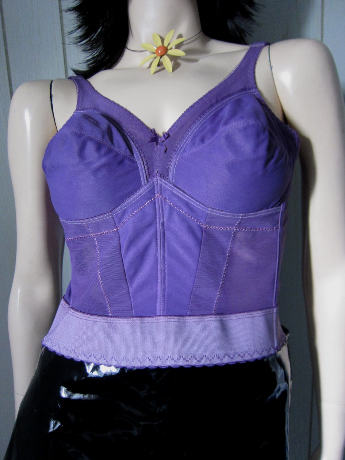 Vintage Purply Plum Perky Pinup Bullet Bra Bustier Top Sz 38b Retro 50s Rockabilly Girl Ooak