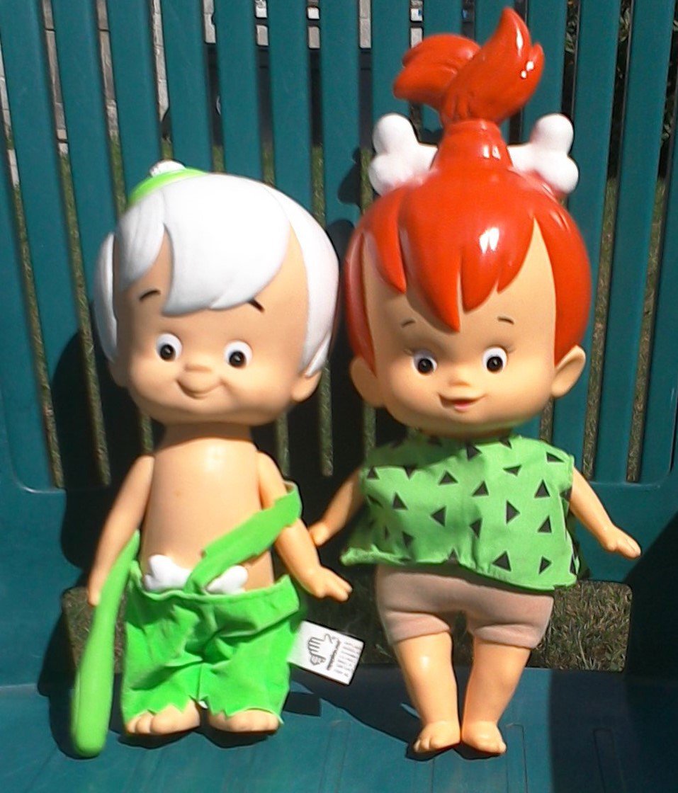 The Flintstones Pebbles And Bam Bam Rare Collectible Vintage Dolls Applause