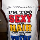 Vintage 90s I'm Too Sexy For My Hair St. Marten Humorous Mens Muscle Tshirt Tank Top L/XL