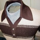 Vintage 70s Sporty Stripes Mens Hepcat Casual Knit Shirt Sz M.