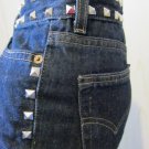 RARE SILVER STUDDED Vintage LEVIS Flare Leg Low Rise Denim BLUE JEANS Sz 5 XS RARE SILVER STUDDED Vintage LEVIS Flare Leg Low Rise Denim BLUE JEANS Sz 5 XS