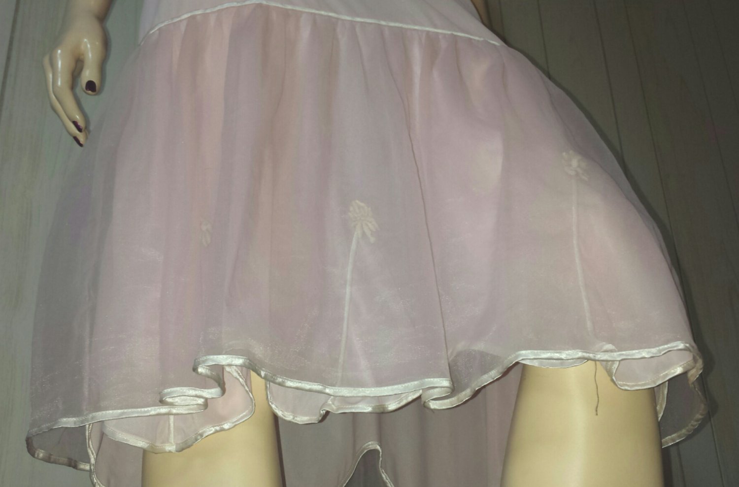 Pink Princess Ultimate 50s Glamour Double Nylon Chiffon Slip Gown Sm 