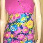 ALOHA Psychedelic MOD 60s 70s LUDI'S Hawaiian Floral Maxi Dress S/M