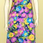 ALOHA Psychedelic MOD 60s 70s LUDI'S Hawaiian Floral Maxi Dress S/M