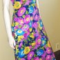 ALOHA Psychedelic MOD 60s 70s LUDI'S Hawaiian Floral Maxi Dress S/M