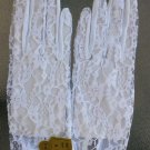Vintage 60s 70s Ladies Glamorous White Sheer Chantilly Lace Nylon Gloves NEW MINT Size 7 1/2-8 1/2 B