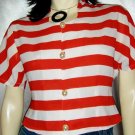 Nautical Stripes Dolman Sleeves Vintage 80s Blouse Top S/M Nautical Stripes Dolman Sleeves Vintage 80s Blouse Top S/M