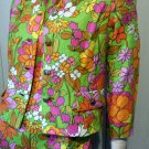 60s Psychedelic Neon Flower Power Mod Shift Mini Dress w/ Jacket S/M 60s Psychedelic Neon Flower Power Mod Shift Mini Dress w/ Jacket S/M
