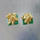 Vintage 80s Gift Wrapped Presents w/ Shimmery Gold Bows Christmas Holiday Clip On Plastic Earrings Vintage 80s Gift Wrapped Presents w/ Shimmery Gold Bows Christmas Holiday Clip On Plastic Earrings