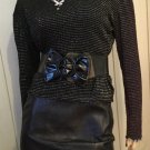 Vintage 90s Glam Silver Glitter Shimmery Lurex Top Sz M
