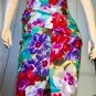 Vintage 80s BOMBSHELL BB Collections Watercolor Floral Party Pencil Dress XS