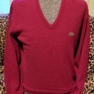Vintage 60s 70s IZOD LACOSTE Alligator Mulberry Acrylic Pullover Sweater L