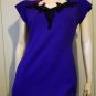 FLASHY 80s Electric Purple Lycra Wiggle MINI DRESS disco diva M