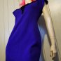 FLASHY 80s Electric Purple Lycra Wiggle MINI DRESS disco diva M