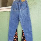 Vintage 80s 90s does 70s ELVIS PRESLEY DIY Revamped Flare High Waisted Jeans ooak Size 9