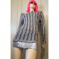 Vintage 80s Beaded Metallic Silver Shimmer Acrylic Knit Sweater Top S/M