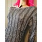 Vintage 80s Beaded Metallic Silver Shimmer Acrylic Knit Sweater Top S/M