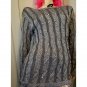 Vintage 80s Beaded Metallic Silver Shimmer Acrylic Knit Sweater Top S/M