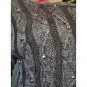 Vintage 80s Beaded Metallic Silver Shimmer Acrylic Knit Sweater Top S/M