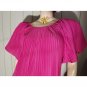 HOT ELECTRIC PINK 70's BOHO DISCO TOP Crystal Pleat Angel Slvs NWT