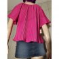 HOT ELECTRIC PINK 70's BOHO DISCO TOP Crystal Pleat Angel Slvs NWT