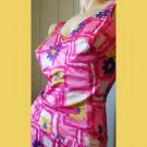 Vintage 60s Perfection Fit by ROXANNE Perky Pinup Pink Floral Print One Piece Swimsuit  Sz 14/36C