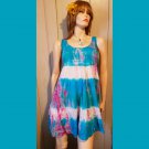 Vintage 80s Tie Dye Boho Indian Gauze Babydoll Peasant Dress Size S Vintage 80s Tie Dye Boho Indian Gauze Babydoll Peasant Dress Size S